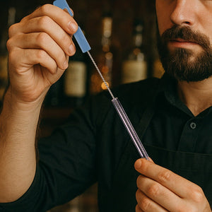 2x Profi-Reinigungsbürste für Glasstrohhalme - 30cm lang mit Griff