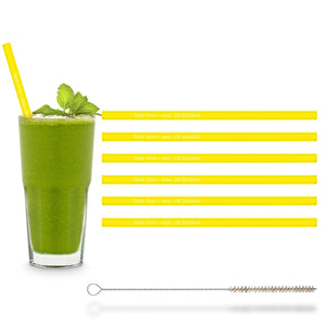 6 Pailles en verre de 20 cm avec gravure personnelle