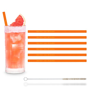 6 Pailles en verre de 20 cm avec gravure personnelle