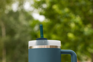 6x 30 cm Pailles en verre Stanley bleues pour gobelets 40oz & Quencher & bouteilles 3 nuances de bleu