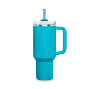 6x 30 cm Pailles en verre Stanley bleues pour gobelets 40oz & Quencher & bouteilles 3 nuances de bleu