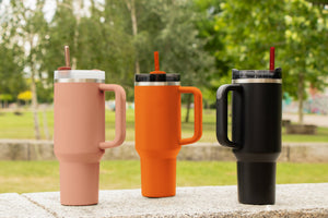 6x 30 cm Pailles en verre Stanley rouges pour gobelets 40oz & Quencher & bouteilles 3 nuances de rouge