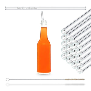 Lang 27cm strohhalme für flaschen orange limo glastrinkhalm wiederverwendbare halme 20 stück