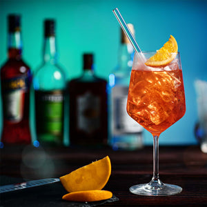 HALM Glasstrohhalme Wählbare Cocktail Rezepte Glasstrohhalme - individuelle Cocktails mit gravierten Maßen für perfektes Mixen - 6er Set