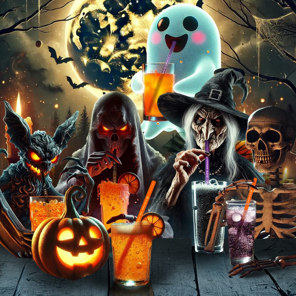 Pailles en verre Halloween Spooky Vibes en couleurs Halloween - 20 cm