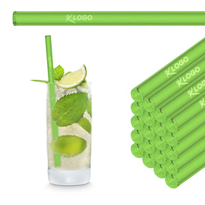 6 Pailles en verre de 20 cm avec gravure personnelle