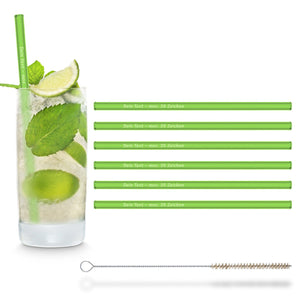 6 Pailles en verre de 20 cm avec gravure personnelle