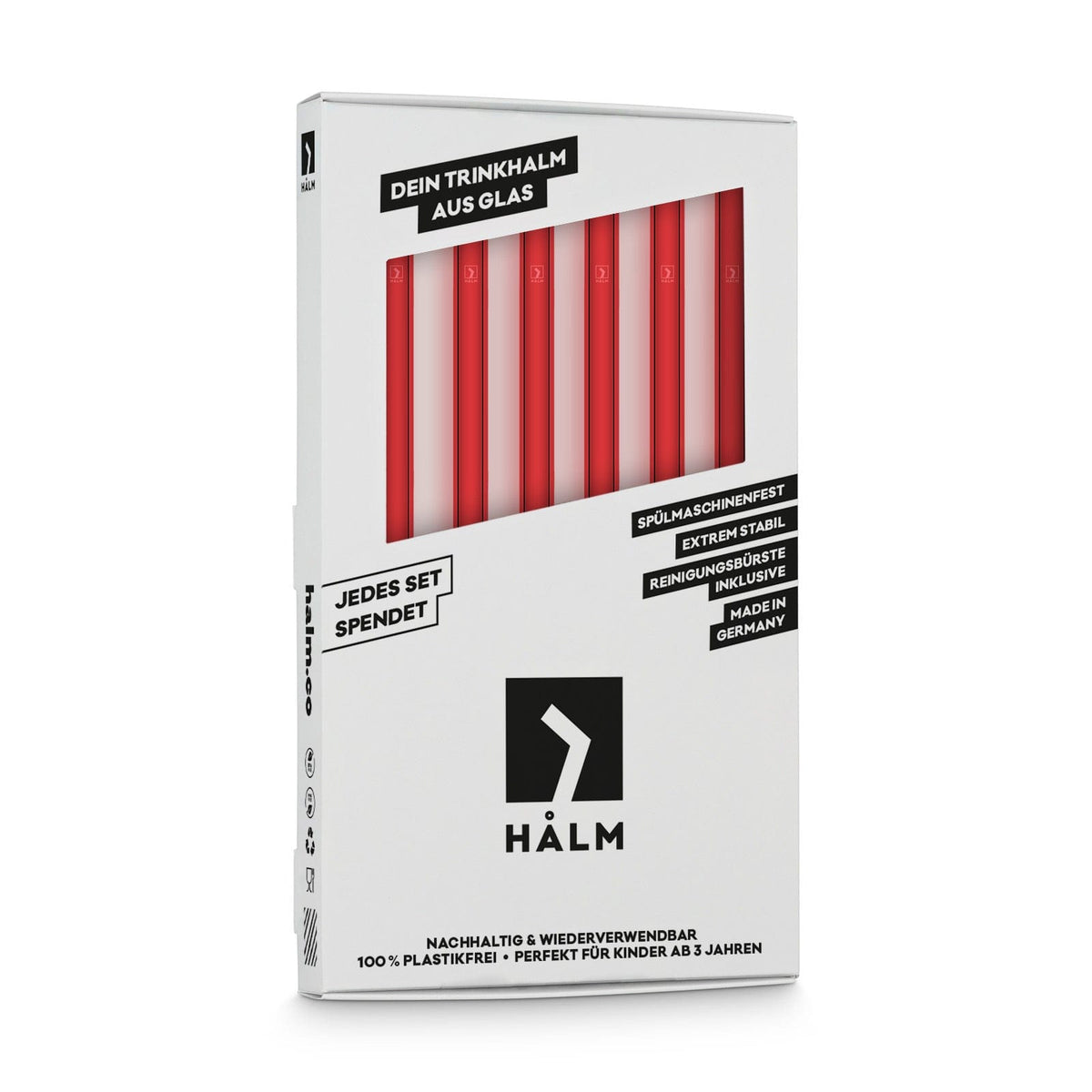 
Pajitas de vidrio rojas 6x 20 cm derecho
