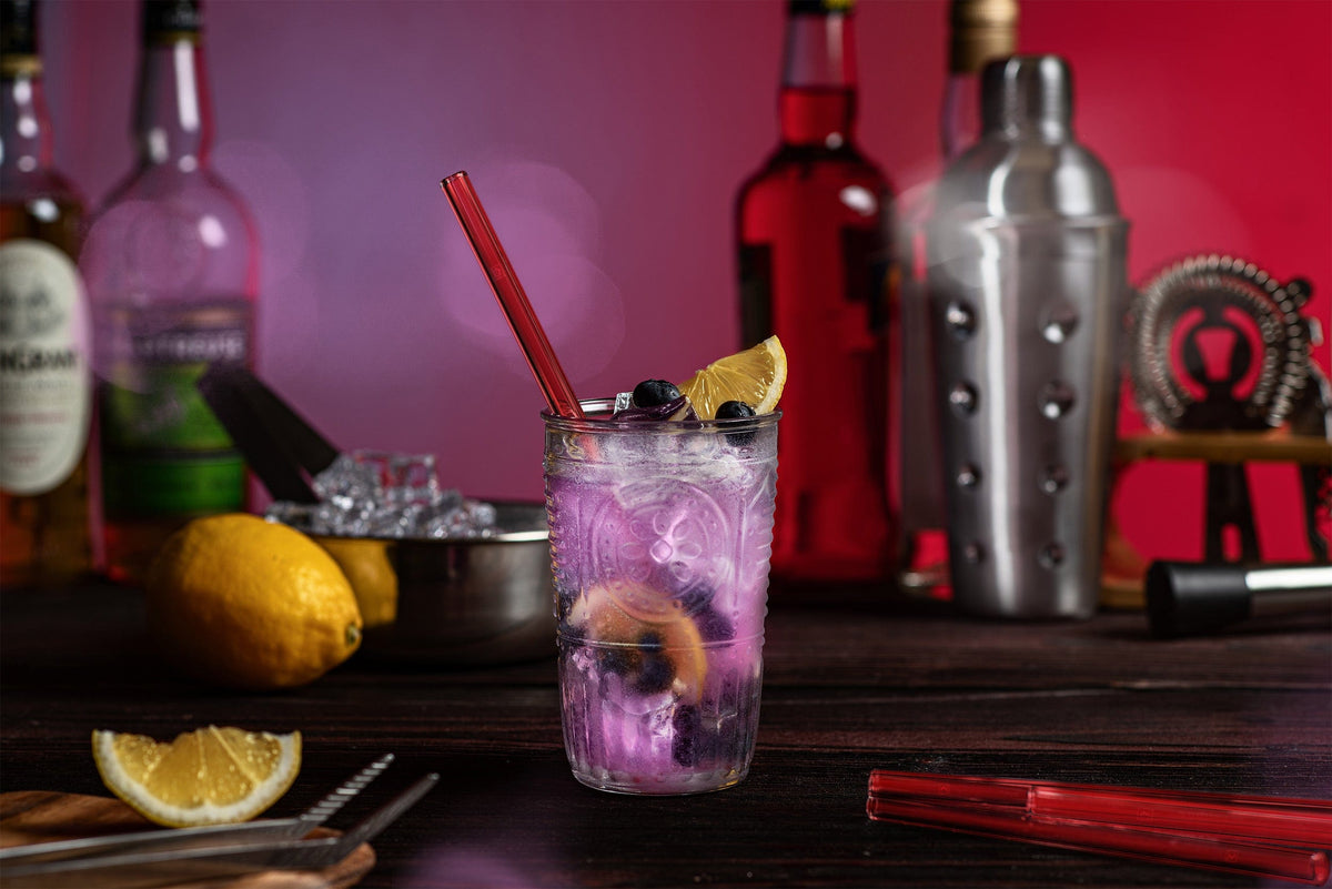 
Pajitas de vidrio rojas 6x 20 cm derecho
