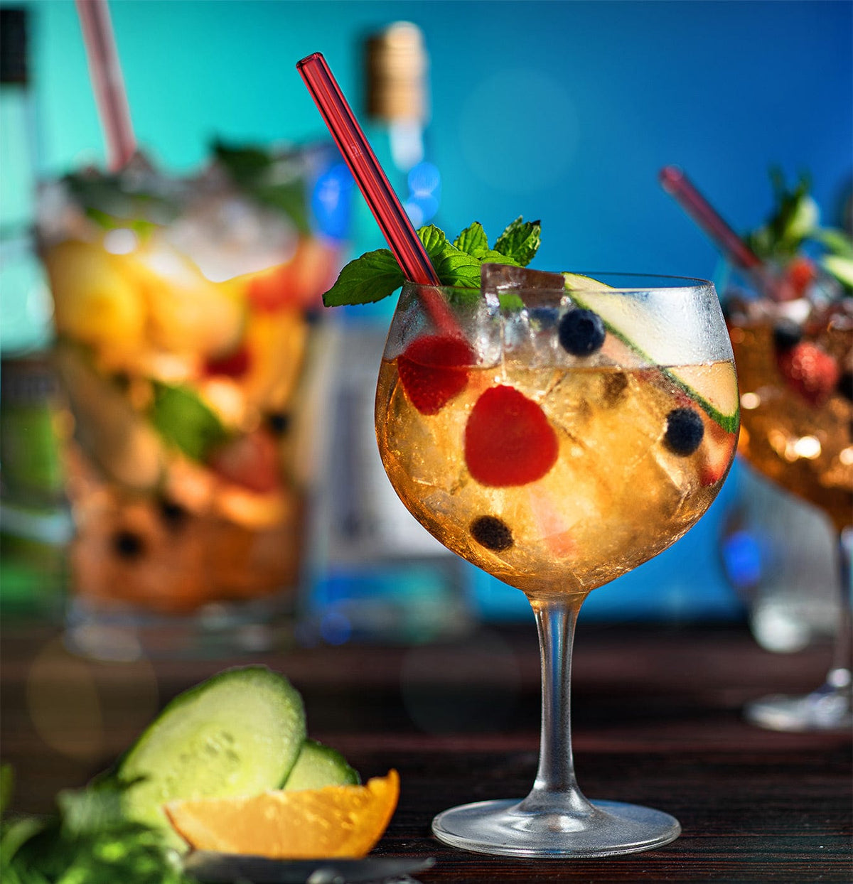 
Pajitas de vidrio rojas 6x 20 cm derecho
