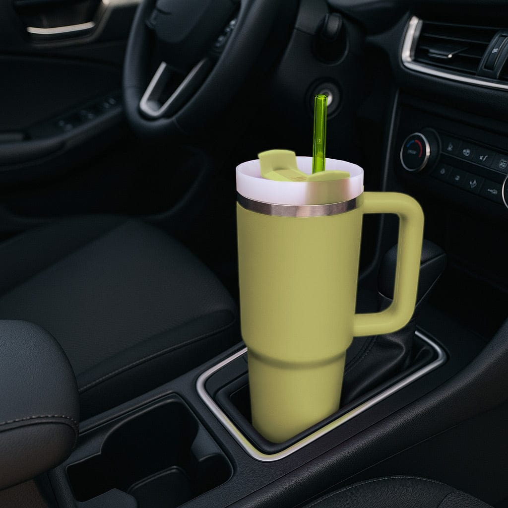 6x 30 cm Pailles en verre Stanley vertes pour gobelets 40oz & Quencher & bouteilles 3 nuances de vert