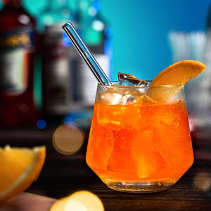 HALM Glasstrohhalme Aperol Spritz Sprüche gravierte Glasstrohhalme mit 6 lustigen Trinksprüchen