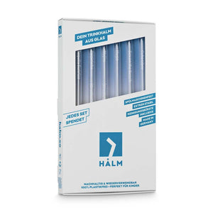 HALM Glasstrohhalme Cocktail Rezepte 3.0 Glasstrohhalme mit gravierten Maßen für perfektes Mixen - 6er Set