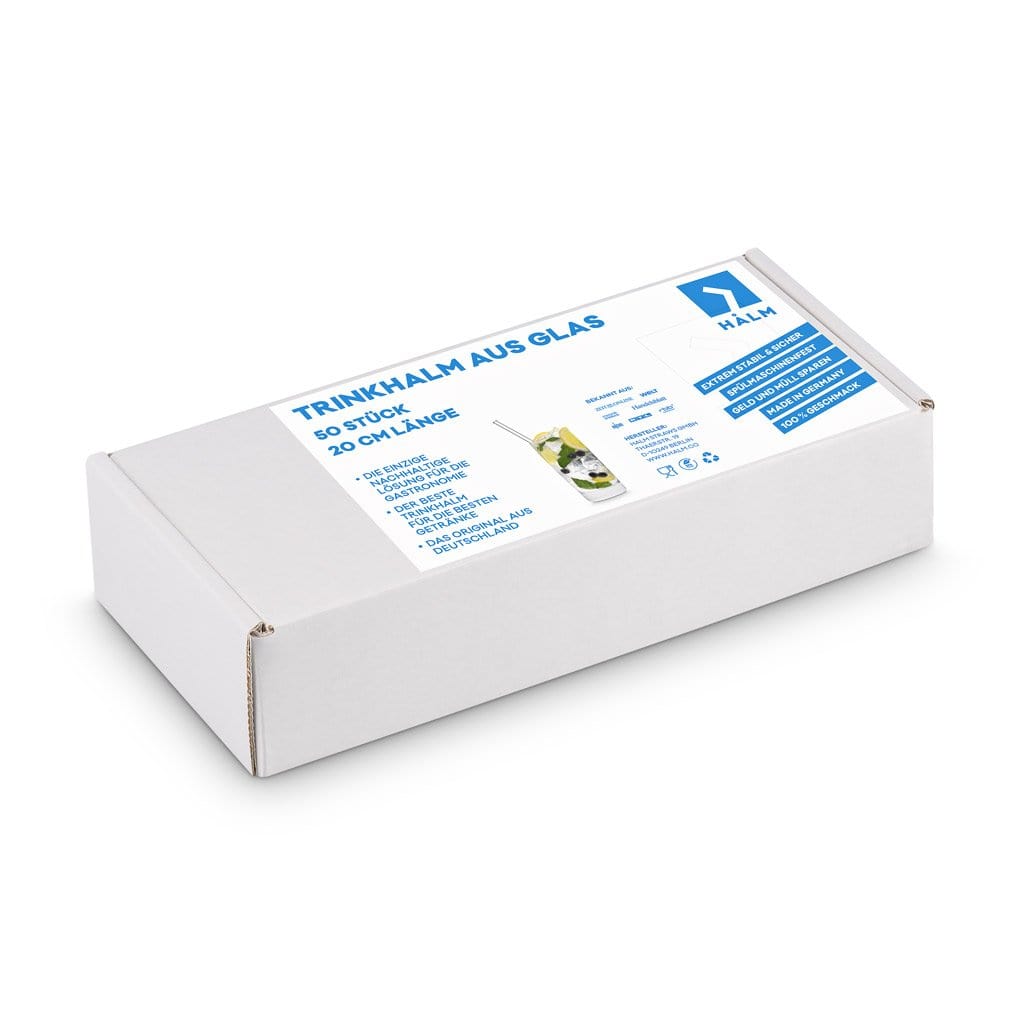 HALM Glasstrohhalme Geschenk für Firmenfeier Mitarbeiter individuelle Glasstrohhalme mit 50 individuellen Namen Firmengeschenk - 50 Stück
