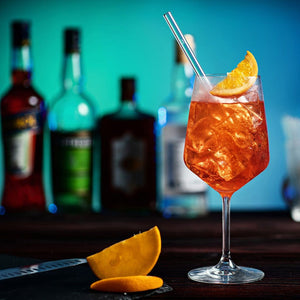 Aperol Spritz Cocktail Glas trinkhalme für weinglas spritzer glashhalm