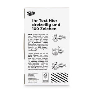 HALM Glasstrohhalme Nachhaltiges Werbemittel - 6x 20cm Glasstrohhalme mit individueller Gravur & Verpackung ab 50 Stück