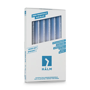 HALM Glasstrohhalme Sauf Sprüche Edition 6 gravierte Glasstrohhalme Trinksprüche Trinkspiele
