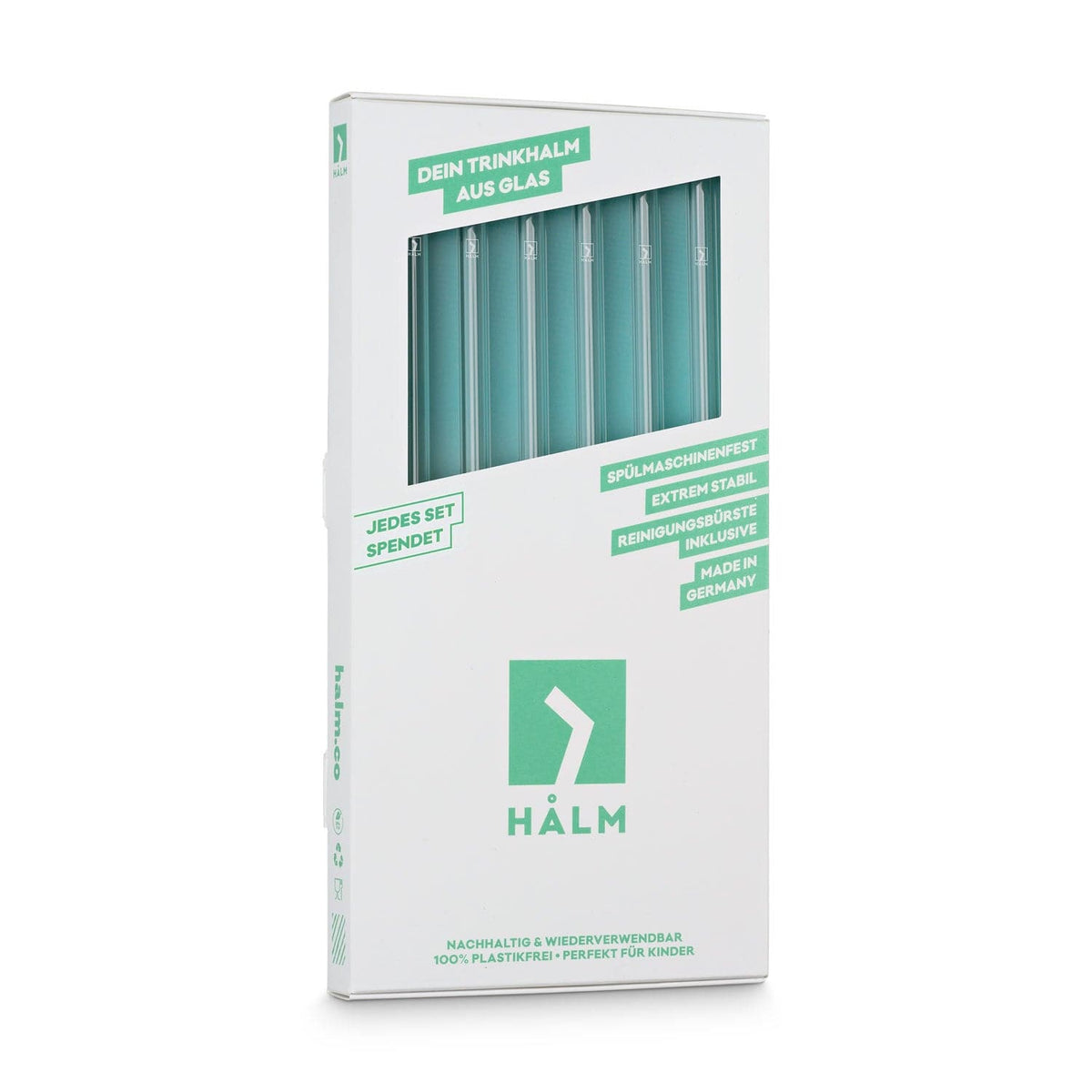 HALM glasstrohalm 6er set 23cm schott qualitaetsglas 