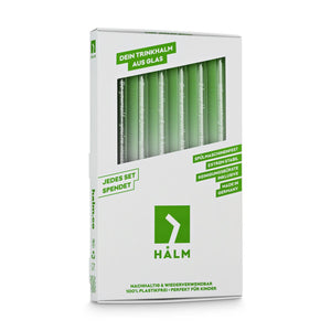 HALM Glastrinkhalme 6 Stück Nachhaltige trinkhalme wiederverwendbar 100% plastikfrei strohhalme eco friendly