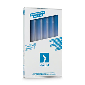 HALM glas strohhalme 4er set 20cm plastifreie verpackung flustix