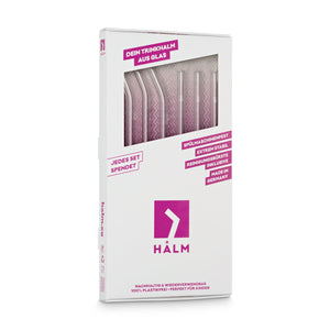 HALM glastrinkhalm 6er set 20cm gebogen plastikfreie verpackung flustix bpa frei