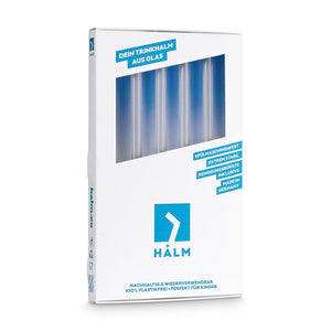 HALM Glasstrohhalme Glasstrohhalme in Riffeloptik 20cm - 4 Stück